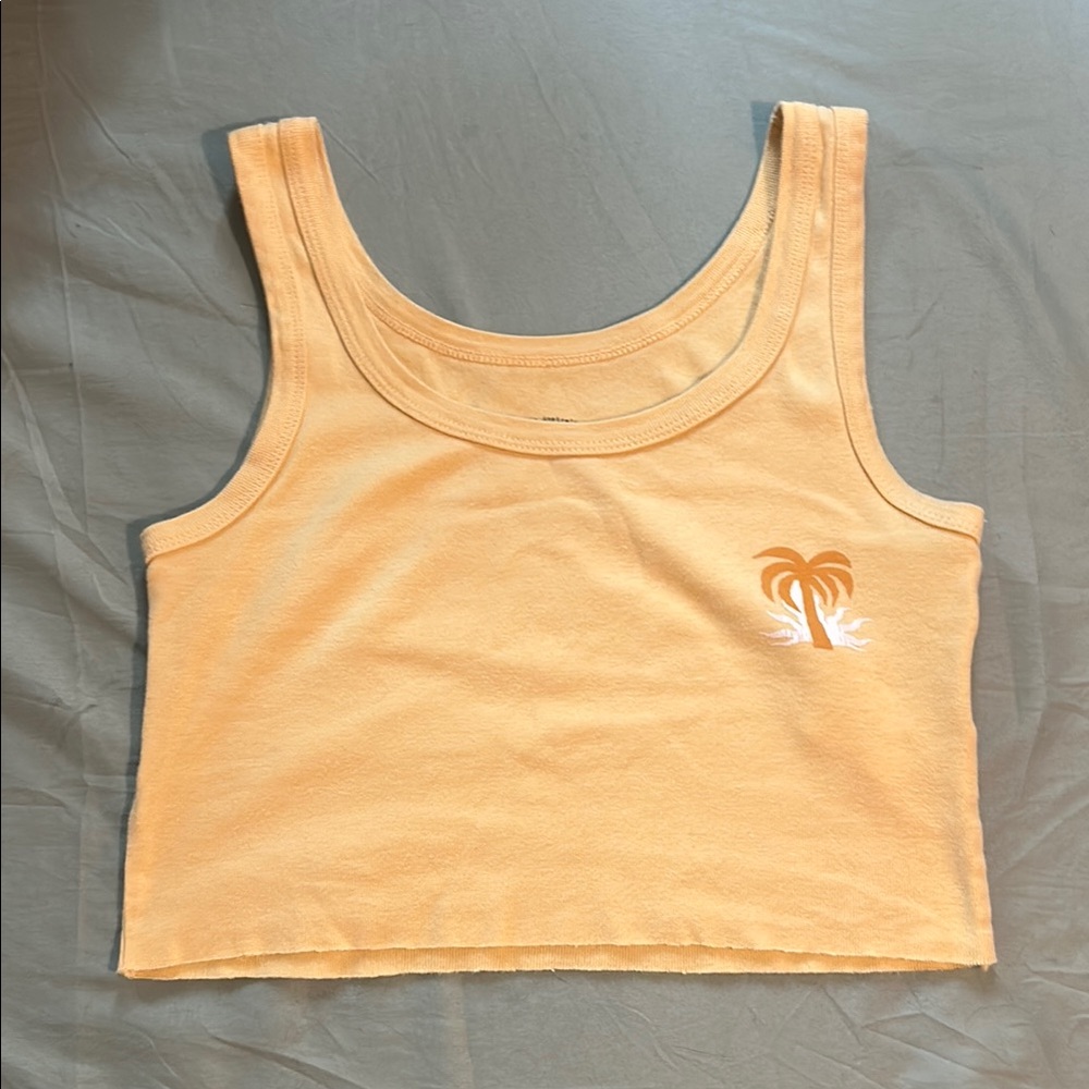 Billabong Yellow Sleeveless Fitted Crop Tank